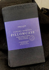 Cosy House Luxury Bamboo PillowCase Set of 2 Standard Size 20" x 30" Cream Black