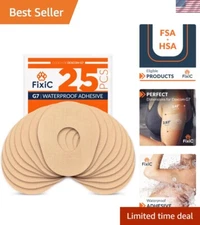 Hypoallergenic Tan Adhesive Patches for Dexcom G7 – 25 Count Waterproof Solution