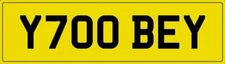 YOU OBEY ME NUMBER PLATE CAR REGISTRATION Y700 BEY NO FEES CONTROL RACE WINNER