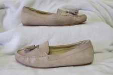 Sam Edelman Women's Aggie Beige Suede Slip On Loafers Flats Tassels Size 9M