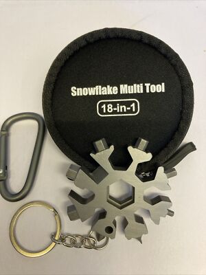 18 in 1 Schneeflocke Zum Selbermachen Edelstahl Multi-Tool Tragbar Schneeflockenform Schlüsselanhänger