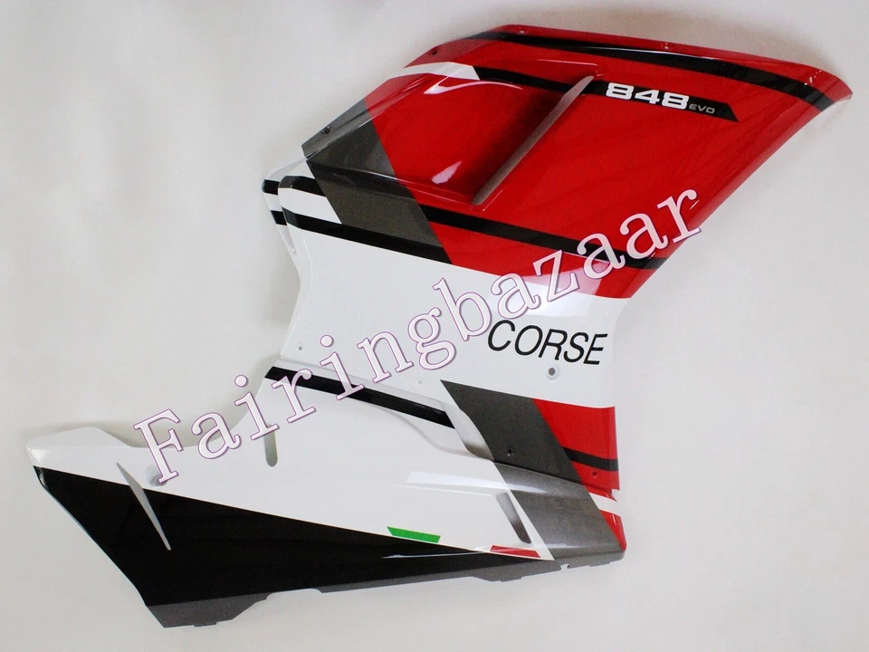 Fit for 2007-11 Ducati 848 evo Red White Gray Black ABS Injection Fairing Kit — 第 4/4 张图片