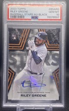 2023 Topps Series 1 Riley Greene Black Baseball Stars Autograph /199 PSA 10 RC