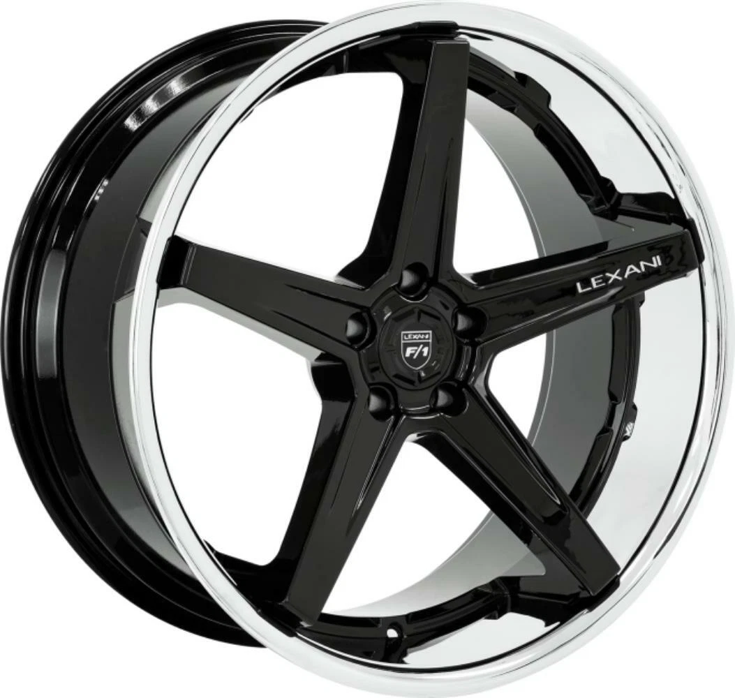 20 inch 20x10.5 Lexani SAVAGE Gloss Black SS LIP wheel rim 5x120 +20