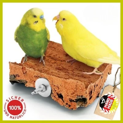 VOGELGALERIA Korksitzbrett Käfigzubehör Sitzbrettchen Vogelzubehör Wellensittich Zubehör
