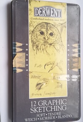 Vintage Olde Artist   Studio Pencil Set 8 Art Rexel Derwent 8 Sketching Soft