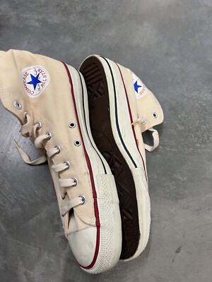 VINTAGE 70s MADE IN USA CONVERSE ALL STAR CHUCK TAYLOR Cream