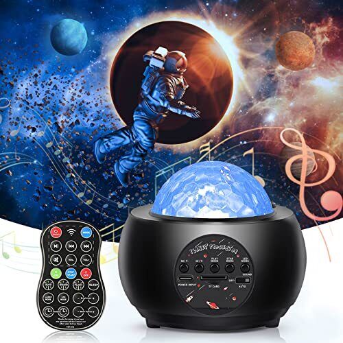 Proyector de luz nocturna estrella, proyector planeta de música Bluetooth con 10 - Imagen 1 de 4