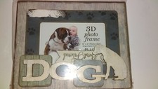 Pet 3D Photo Frame, Dog, 6" x 4", Stands or Hangs, New