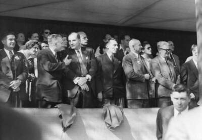 The French physicist Nobel Prize Chemistry Frederic Joliot Curie a- 1950s Photo