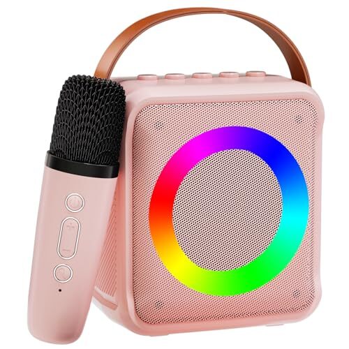 Mini Karaoke Machine for Kids Adults, Portable Bluetooth Speaker with Wireless