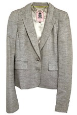 Juicy Couture Beautiful Silver Lurex Thread Tweed Slim Fit Blazer Size S