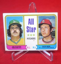 Jim Hunter & Rick Wise All-Star Pitchers 1974 Baseball Card TOPPS #339 PR