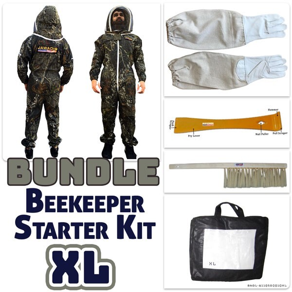 Jawadis Premium Beekeeper Suit Bundle – XL Gloves, Hive Tool & Brush Included