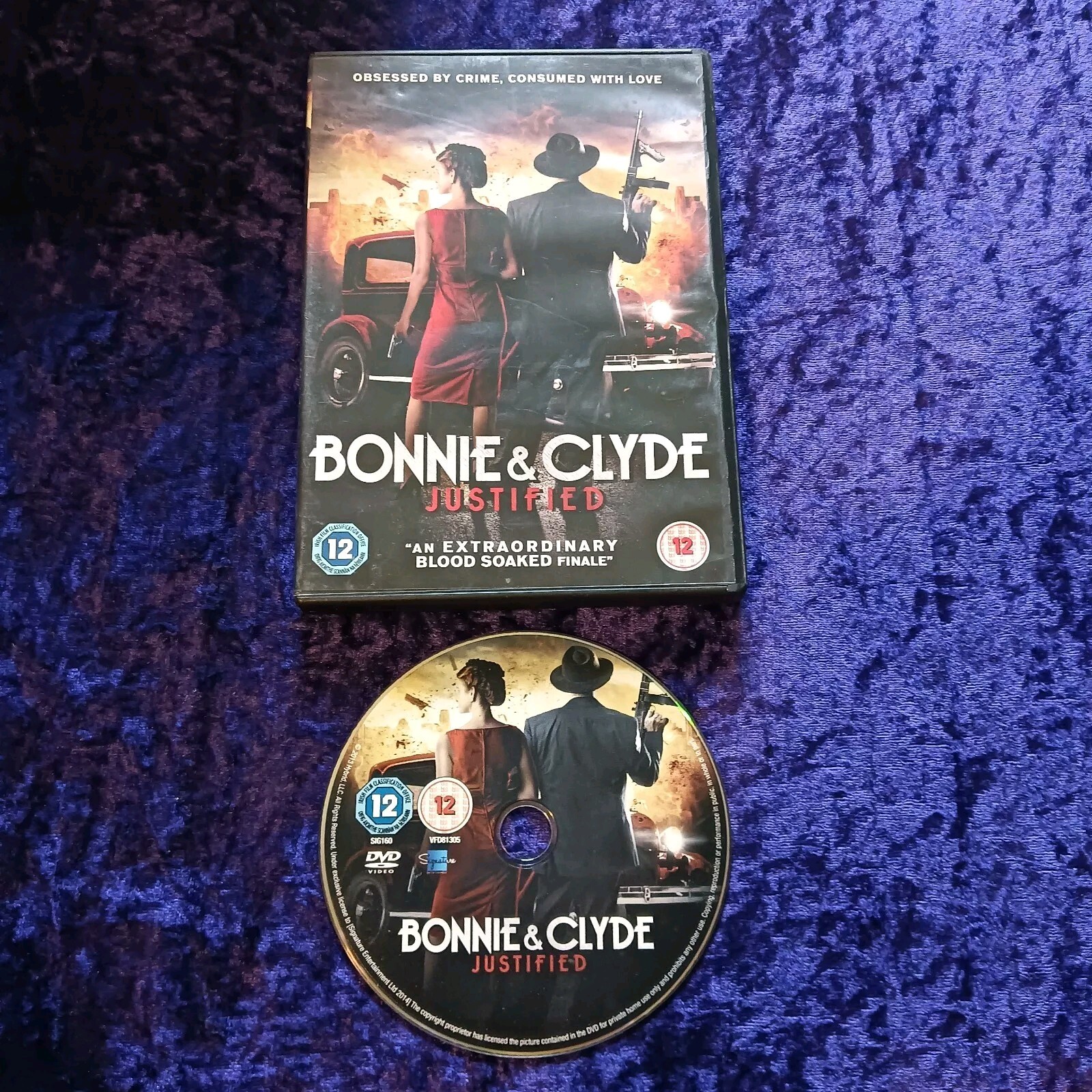 DVD BONNIE & CLYDE JUSTIFIED CRIME GANGSTER THRILLER DECOTEAU ERIC ROBERTS UK R2