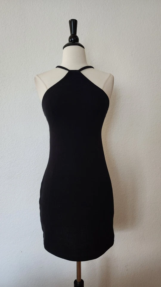 Urban Outfitters Dress New Size Large XL Black Sweater Halter Strappy Lace Up - Image 2 of 4