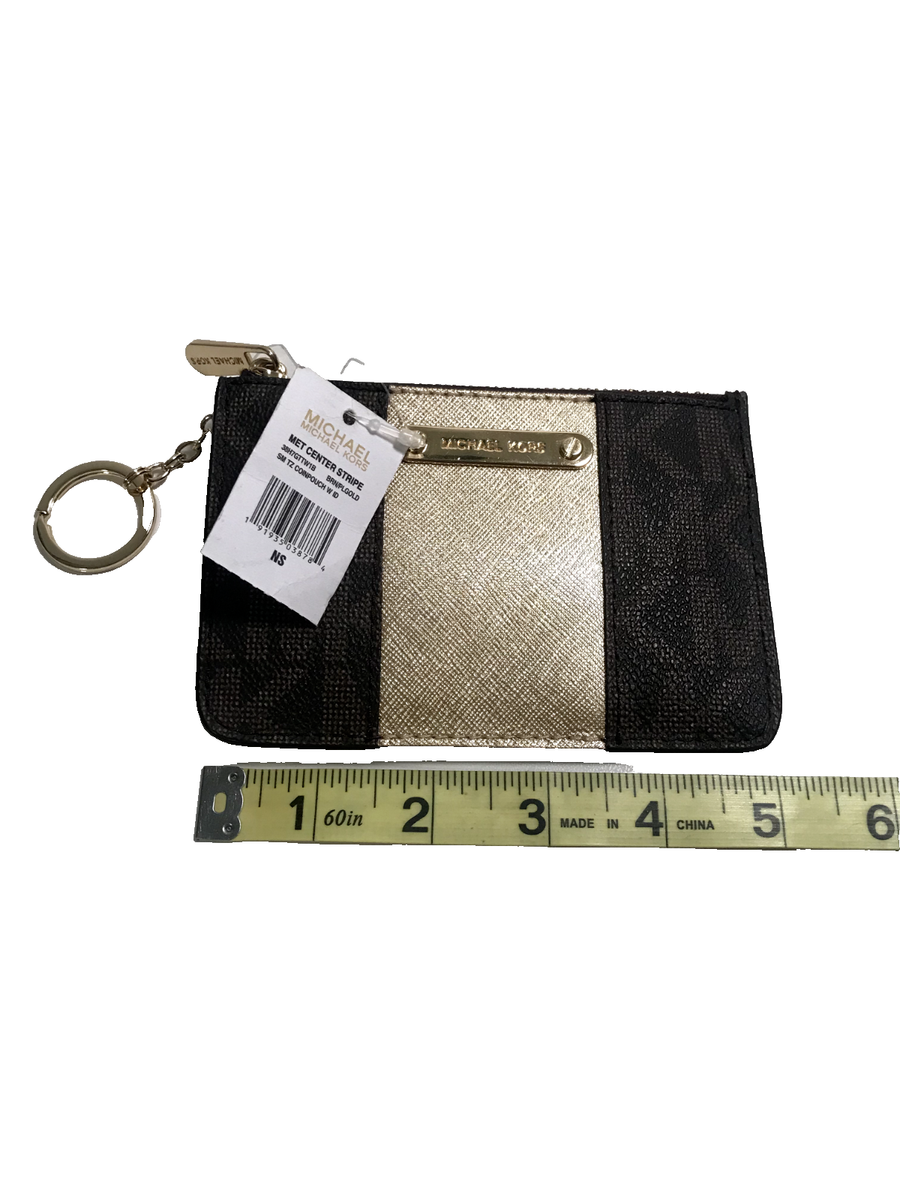 MICHAEL KORS Womens Center Stripe MK SM TZ Coin Pouch Wallet w ID - Main Image