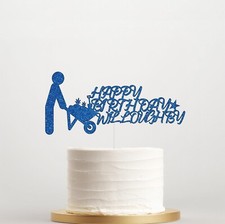 Personalised Glitter Birthday Cake Topper for Men, Custom Name Decor