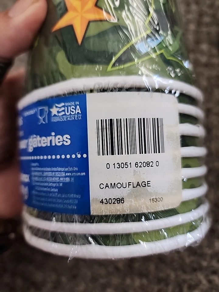 Camuflaje Ejército Camuflaje Héroe Militar Niños Fiesta de Cumpleaños 9.5 OZ Tazas de aperitivos 8ct Foto 4 de 4