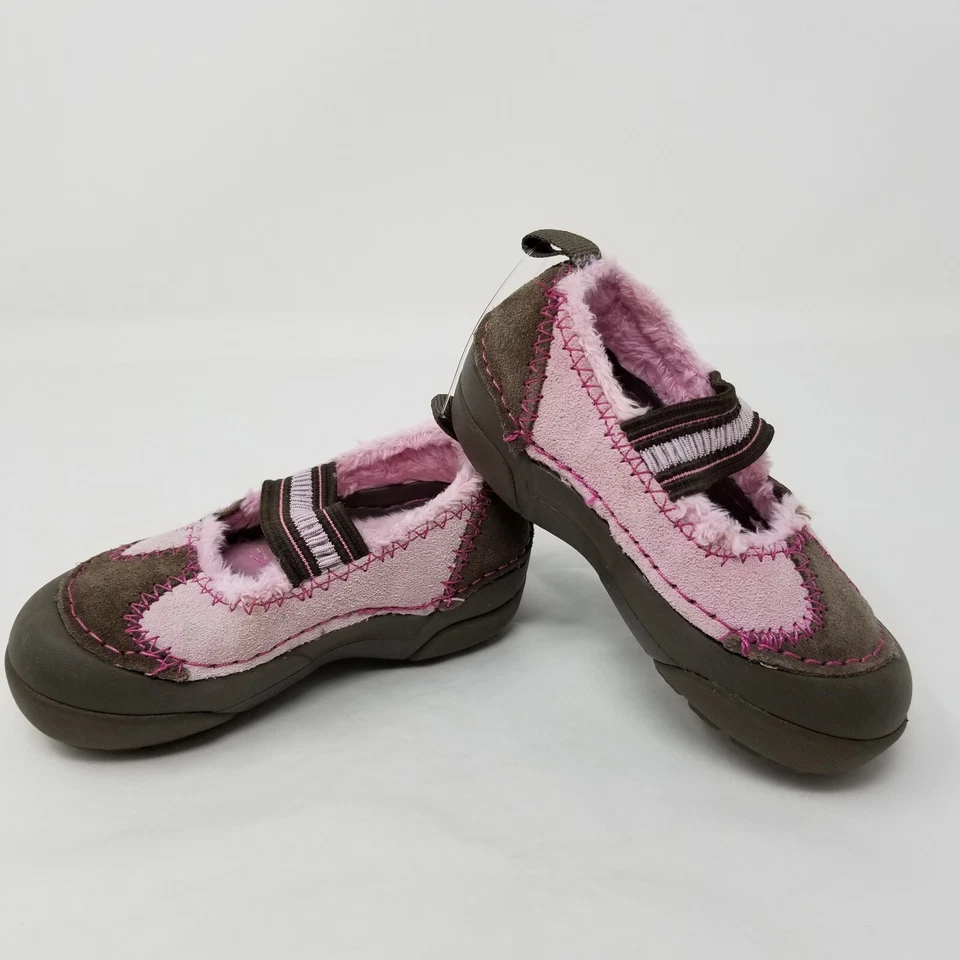 Crocs Infant Girls Pink Brown Faux Fur Closed Toe Slip On Shoes Size C5 - Image 2 of 4
