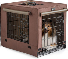 Jaula Plegable para Perros Peque os con Funda, Doble Puerta, Interior
