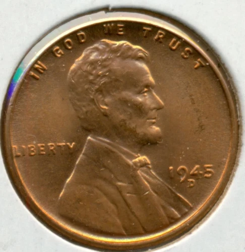1945-D LINCOLN CENT, GEM BRILLIANT UNCIRCULATED RED, GREAT PRICE!