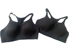 Lot 2 All in Motion Women's Medium Support Sculpt Mesh Sports Bra Black Size M