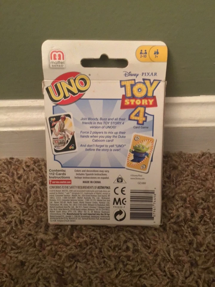 2018 Mattel Disney Pixar Toy Story 4 Uno Card Game - Image 3 of 3