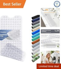 Clear Machine Washable Bathtub Mat 40x16 with Excellent Drainage - Eco-Friendly