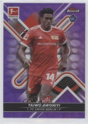 2021 Finest Bundesliga Purple Wave Refractor 25/250 Taiwo Awoniyi Rookie RC rt4