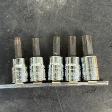 AmPro 5 pc. CR-V Torx Socket Set 3/8" Drive T55, T50, T47, T45, T40