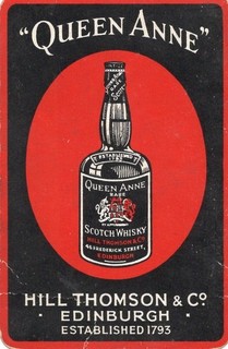 RARE VINTAGE "Whisky Hill Thomson (Queen Anne on Black/Red)" SINGLE Play Card
