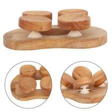  Sauna Back Support Pillow - Wood Backrest With Rotatable Disc For Steam Room
