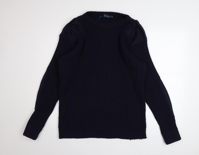 Champion Herren Pullover Blau XL Rippstrick Acryl Rundhals