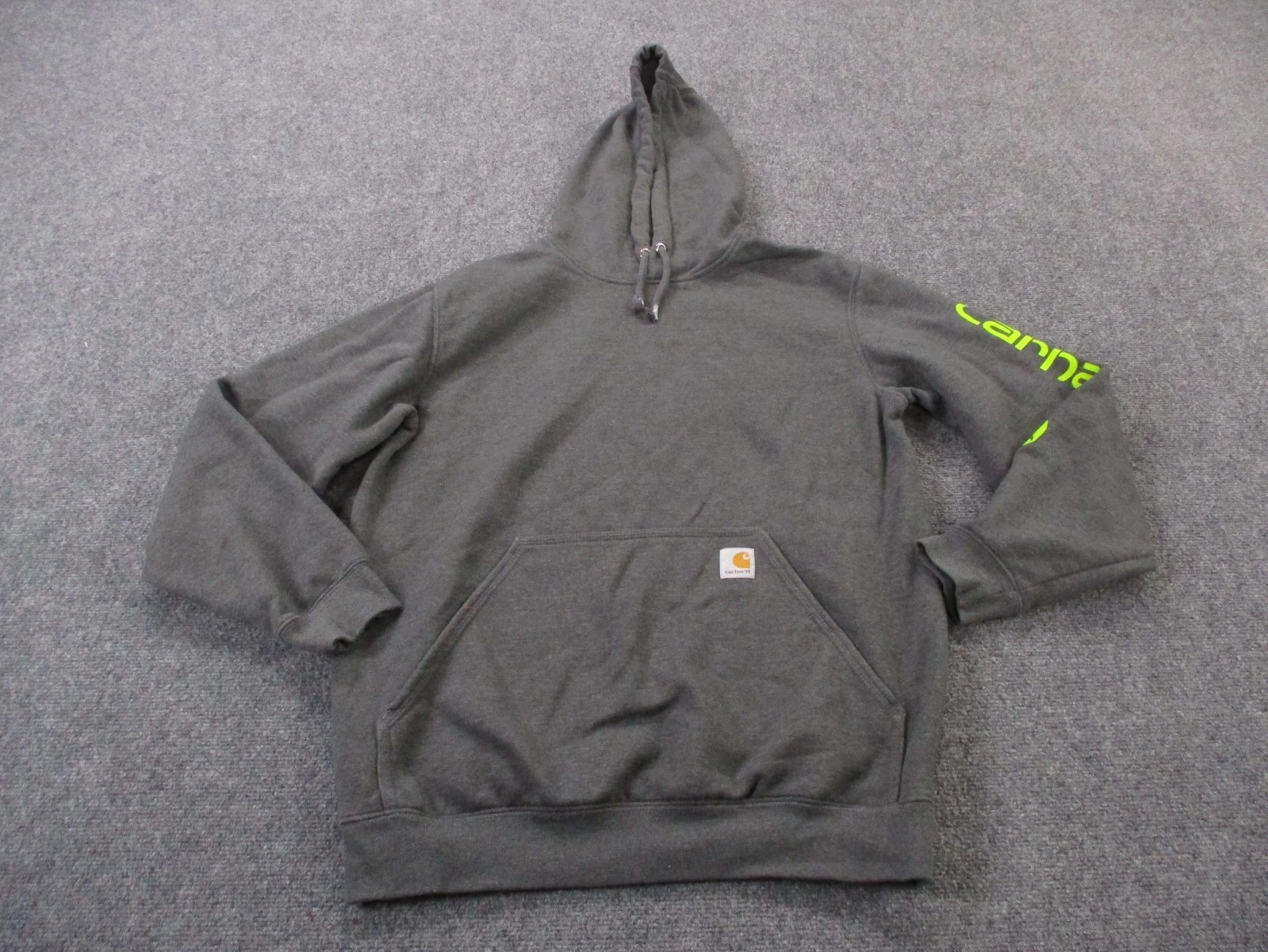 Carhartt Hoodie Sweatshirt Men M Pullover Loose Workwear Outdoor Spellout Logo
