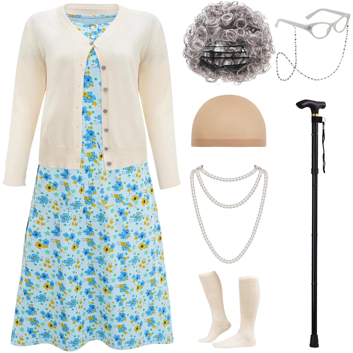 chinese dress ladies Amazon.com: EBYTOP 100 Days of School Costume for Kids 100th Day Halloween  Old Lady Costume Dress up Granny Wig Grandma Glasses Cane,1-WH 4-6 Years :  Clothing, Shoes & Jewelry