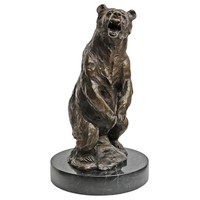 Bronzeskulptur BraunbäR Grizzly BäR Bronze Figur Skulptur Antik-Stil 35Cm