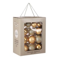 Mica Decorations Weihnachtsbaumkugeln-Set - 26 StüCk - Ø7 Cm - Gold