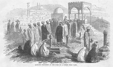 CAIRO Howling Dervishes at the Tomb of Schiek - Antique Print 1870