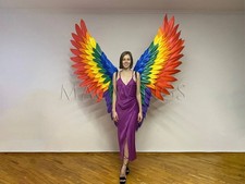Angel wings, Rainbow wings, Colorful wings, Adult wings, Rainbow outfit, Rainbow