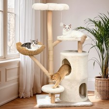 Large Cat Tree Tower Scratching Post Condo Fluffy Enclosure Station Sleeping Bed
