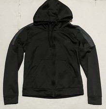 Adidas Womens Black Jacket Hoodie Size Large Full Zip Running Walking Workout
