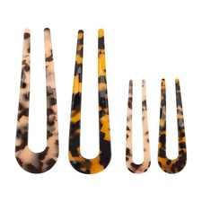 4 PCS FrenchTortoise Shell Hair Pins for Women, Acetate Tortoise Shell Hair F...