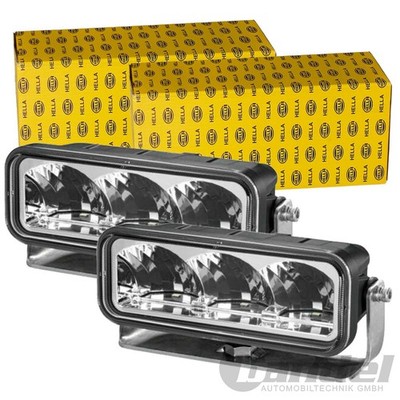 2x HELLA FERNSCHEINWERFER 17W 12V/24V ZUSATZSCHEINWERFER FERNLICHT KLEIN FLACH