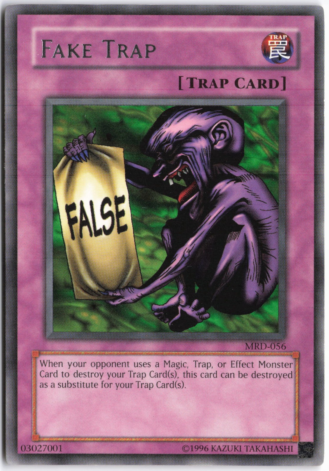 Fake Trap MRD-056 YuGiOh Metal Raiders trading card — raw and PSA graded price guide