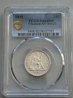 1845 Liberty Seated Quarter--PCGS Graded AU Detail--Cleaned--Absolutely Stunning