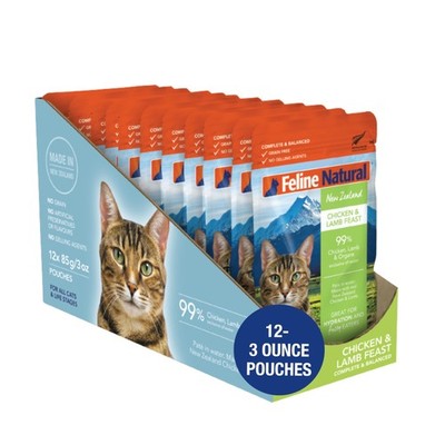 Wet Cat Food Pouch - Chicken & Lamb Feast, Grain-Free, Cage-Free & Grass-Fed,...