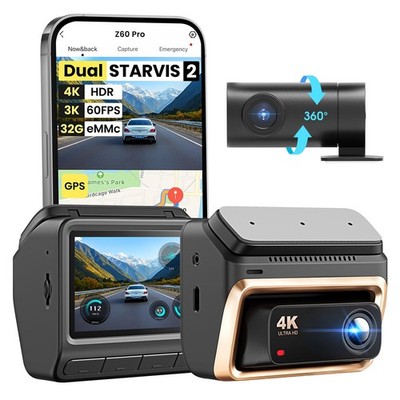 4K Dash Cam Front and Rear, Dual STARVIS 2 IMX678 IMX662 Dashcam,4K+1080P HDR...