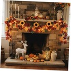 2 Pack Fall Leaves Garland 5.9Ft/Piece Artificial Fall Maple Leaf Garland with 