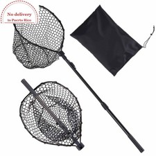Fishing Net, Foldable Landing Nets with Telescopic Handle, Portable Lightweight